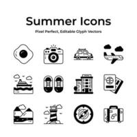 Celebrate the sunny season with a diverse set of summer icons, easy to use and download vectors