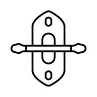Boat with paddle denoting concept icon of kayak in modern style, ready to use vector
