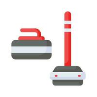 Curling game vector design, isolated on white background