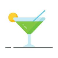 A glass of fresh drink with piece of lemon showing concept icon of summer drink vector