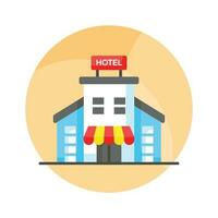 hermosamente diseñado icono de hotel, moderno estilo vector de hotel edificio personalizable y fácil a utilizar