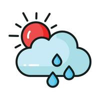 An editable icon of rainy cloud in modern style, ready to use vector