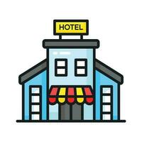 hermosamente diseñado icono de hotel, moderno estilo vector de hotel edificio personalizable y fácil a utilizar