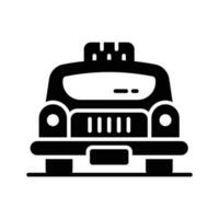 An icon of taxi in trendy style, local transport automobile vector