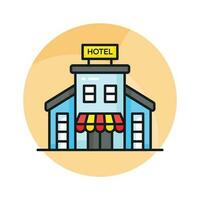 hermosamente diseñado icono de hotel, moderno estilo vector de hotel edificio personalizable y fácil a utilizar