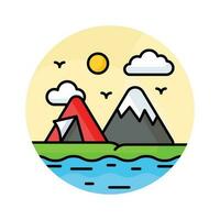 An eye soothing vector design of camping, ready to use icon