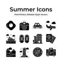 Celebrate the sunny season with a diverse set of summer icons, easy to use and download vectors