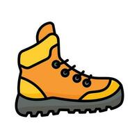 un editable vector diseño de excursionismo bota, prima icono de excursionismo zapato