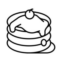 Premium vector of pancake with melted butter and cherry on top