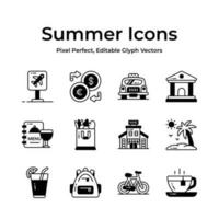 Capture the essence of summer with a vibrant and playful collection of creatively designed icons vector