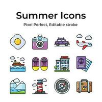 celebrar el soleado temporada con un diverso conjunto de verano iconos, fácil a utilizar y descargar vectores