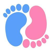 Illustration of pink and blue footprint of boy and girl vector