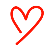 rot Herz gestalten durch Hand Zeichnung auf transparent Hintergrund zum Valentinstag Tag und Liebe Konzept png