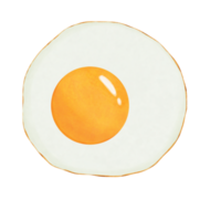 Drawing of a fried egg isolated on transparent background for healthy eating and food concept png