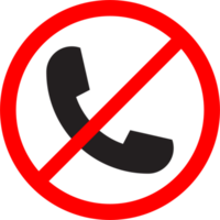 No phone sign flat icon. No talking and calling icon. Red cell prohibition illustration for graphic design, logo, web site, social media, mobile app, ui illustration png