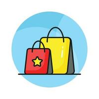Trendy design of shopping bags for websites and apps, vector