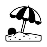 Carefully crafted vector of beach umbrella, icon of beach