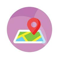 A chart with location pointer, trendy icon of map location vector