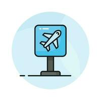 cheque esta cuidadosamente hecho a mano diseñado icono de aeropuerto firmar tablero en moderno estilo vector