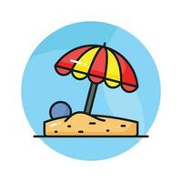 Carefully crafted vector of beach umbrella, icon of beach