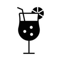 A glass of fresh drink with piece of lemon showing concept icon of cocktail vector