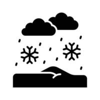 Snowflakes falling from clouds denoting snow falling icon in trendy style vector