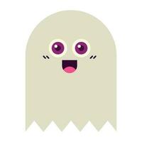 Cartoon halloween ghost icon. vector