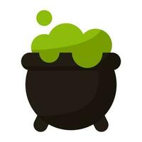 Halloween potion pot icon. vector