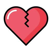 Broken heart icon. vector