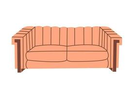 sofá en de moda, moderno estilo. vivo habitación y patio mueble. plano vector ilustración.