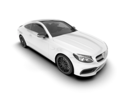 White modern car on transparent background. 3d rendering - illustration png