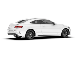 White modern car on transparent background. 3d rendering - illustration png