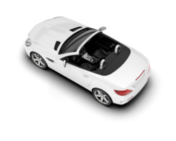 White modern car on transparent background. 3d rendering - illustration png