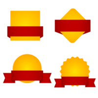 Ventes ruban bannière rouge et Jaune png