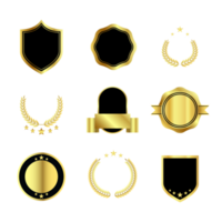 Golden luxury badges collection png