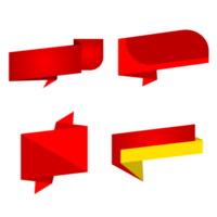 conjunto bandera descuento rebaja rojo y amarillo etiqueta gratis png