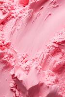 belleza rosado maquillaje polvo producto textura como resumen maquillaje cosmético fondo, aplastada productos cosméticos, generativo ai foto