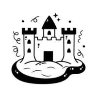 obtener tu manos en esta cuidadosamente diseñado vector de arena castillo en moderno estilo