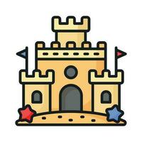 obtener tu manos en esta cuidadosamente diseñado vector de arena castillo en moderno estilo