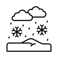 copos de nieve que cae desde nubes denotando nieve que cae icono en de moda estilo vector