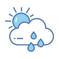 An editable icon of rainy cloud in modern style, ready to use vector