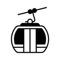 Cable car vector denoting transportation that uses cables to pull tram-like vehicles up and down steep hills or inclines