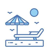 un icono de cama solar representa bronceado o relajación en el sol, prima vector diseño