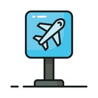 cheque esta cuidadosamente hecho a mano diseñado icono de aeropuerto firmar tablero en moderno estilo vector