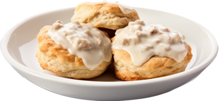 Biscuits and gravy png with AI generated.