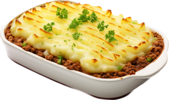 Shepherd pie png with AI generated.