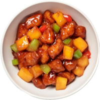 Sweet and sour pork png with AI generated.