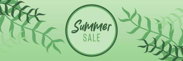 summer sale background, gradient color with leaf ornament. vector for banners, greeting cards, posters, presentations, flyers, social media.