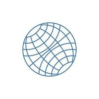 world icon flat line design on white background. vector illustration for web, app