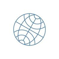 world icon flat line design on white background. vector illustration for web, app